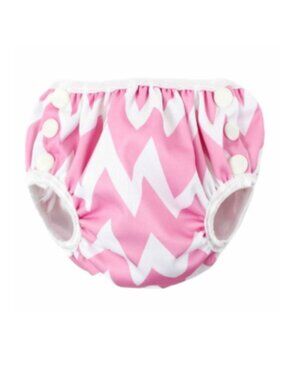 Bumkins, Reusable Swim Diaper - Pink Chevron, Small